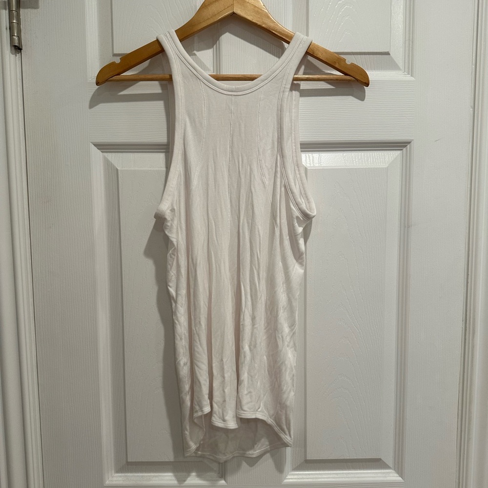 Lululemon white rib knit tank top size 8